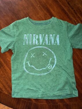 NIRVANA Green Kids Short Sleeve Graphic Tee